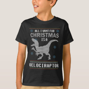 Dinosaur Christmas All I Want Is A Velociraptor Ug T-Shirt