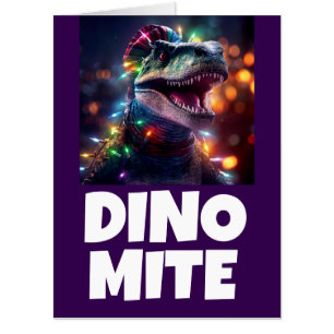 DINOSAUR CHRISTMAS BIG BIGGEST GREETING CARD