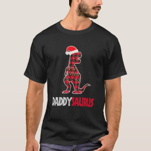 Dinosaur Christmas Buffalo Pajamas Matching Family T-Shirt