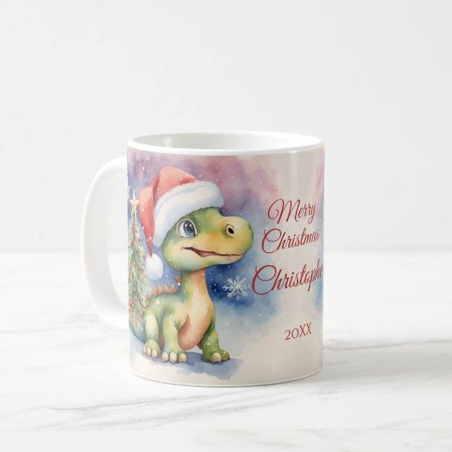 Dinosaur Christmas  Coffee Mug (Front Left)