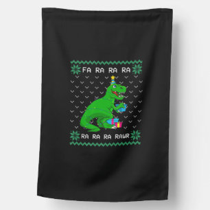 Dinosaur Christmas Fa Ra Ra Rawr House Flag