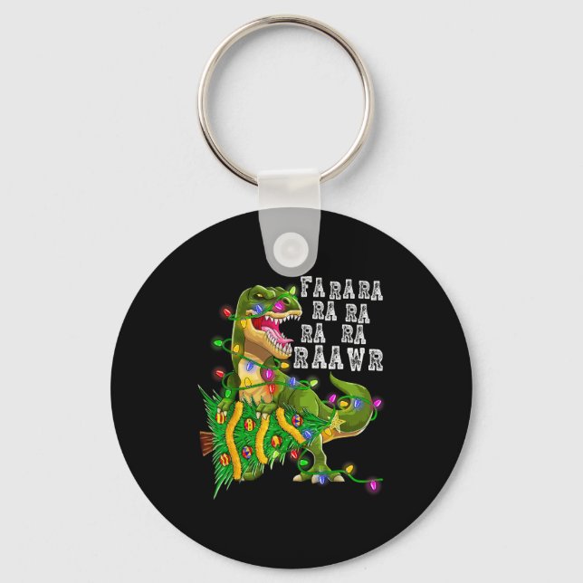 Dinosaur Christmas Fa Ra Rawr Tree Rex Boys Xmas G Keychain (Front)