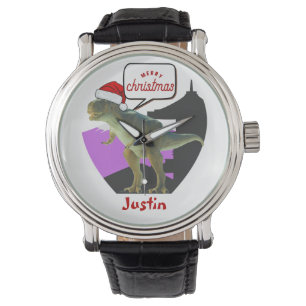 dinosaur christmas gift, personalized name watch