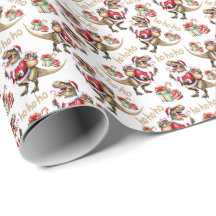 Dinosaur Christmas Gift Wrapping Paper