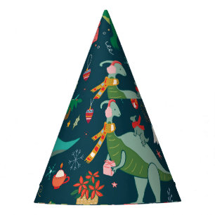 Dinosaur Christmas: Happy New Year Party Hat