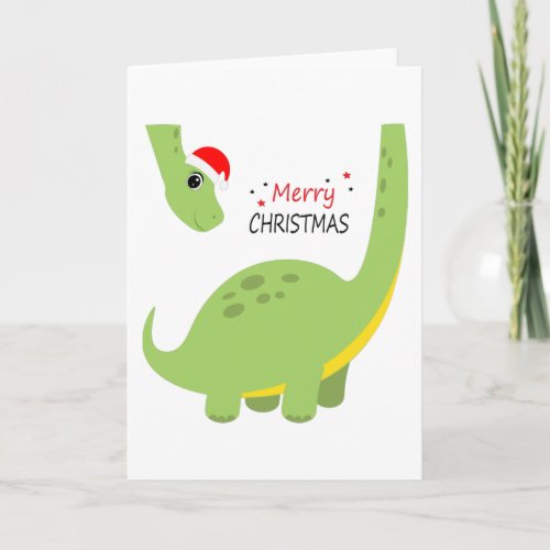 Dinosaur Christmas Kid Gift Family Decoration Card