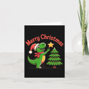 Dinosaur Christmas Merry Christmas T-rex Decoratin Card