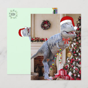 Dinosaur Christmas Postcard