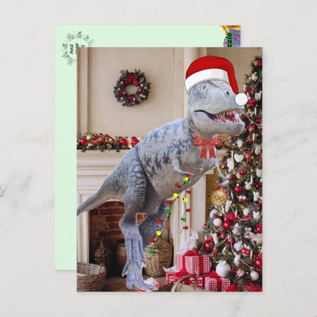 Dinosaur Christmas Postcard (Front/Back)