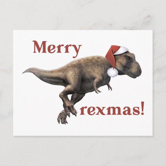 Dinosaur Christmas Postcard (Front)