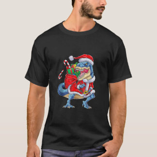 Dinosaur Christmas Santa Claus T Rex Boys Men Funn T-Shirt