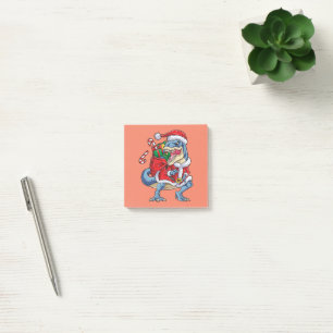 Dinosaur Christmas Santa Claus T rex Boys Men Post-it Notes