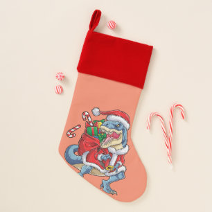 Dinosaur Christmas Santa Claus T rex Boys Men Stocking