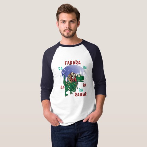 Dinosaur Christmas Santa Claus T_Shirt