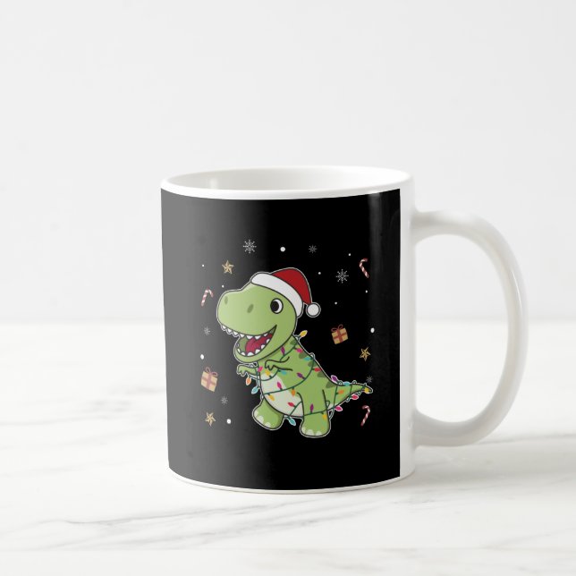 Dinosaur Christmas Snow Winter T-Rex Dino Coffee M Mug (Right)