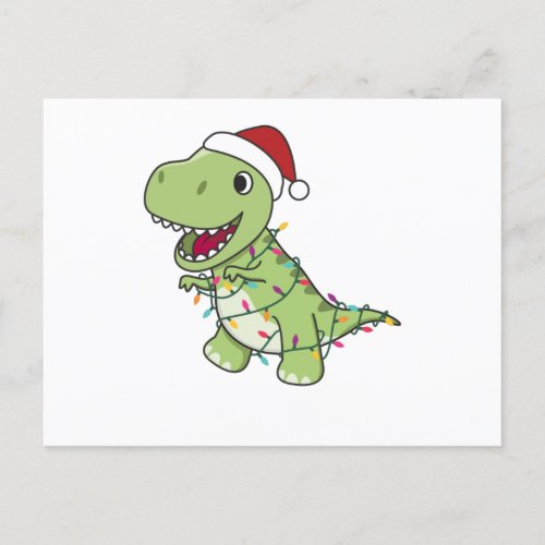 Dinosaur Christmas Snow Winter T_Rex Dino Postcard