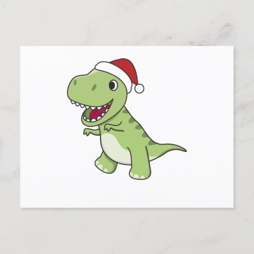 Dinosaur Christmas Snow Winter T_Rex Dino Postcard