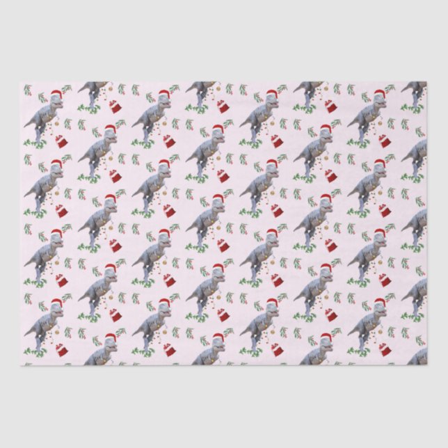 Dinosaur Christmas Tissue Paper (Front)