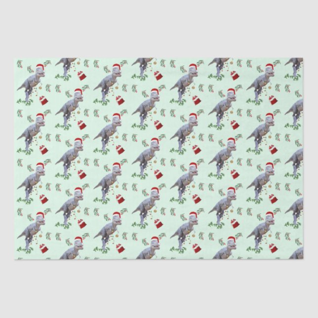 Dinosaur Christmas Tissue Paper (Front)