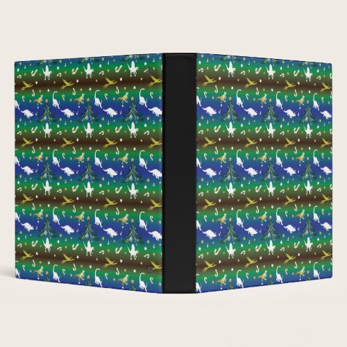 Dinosaur Christmas Tree 3 Ring Binder