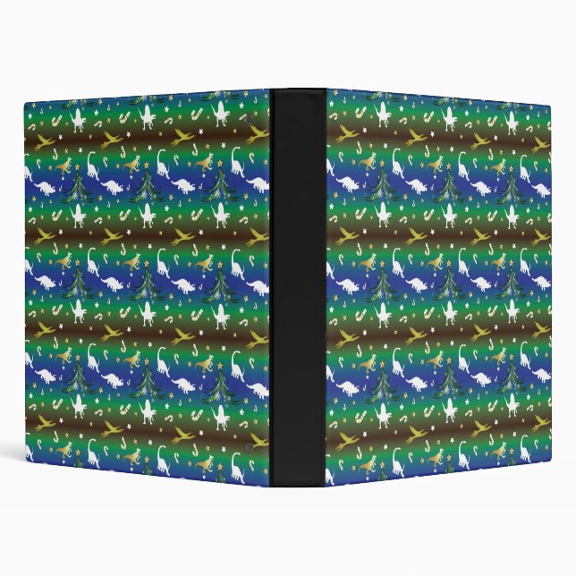 Dinosaur Christmas Tree 3 Ring Binder (Background)