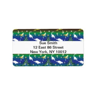 Dinosaur Christmas Tree Label