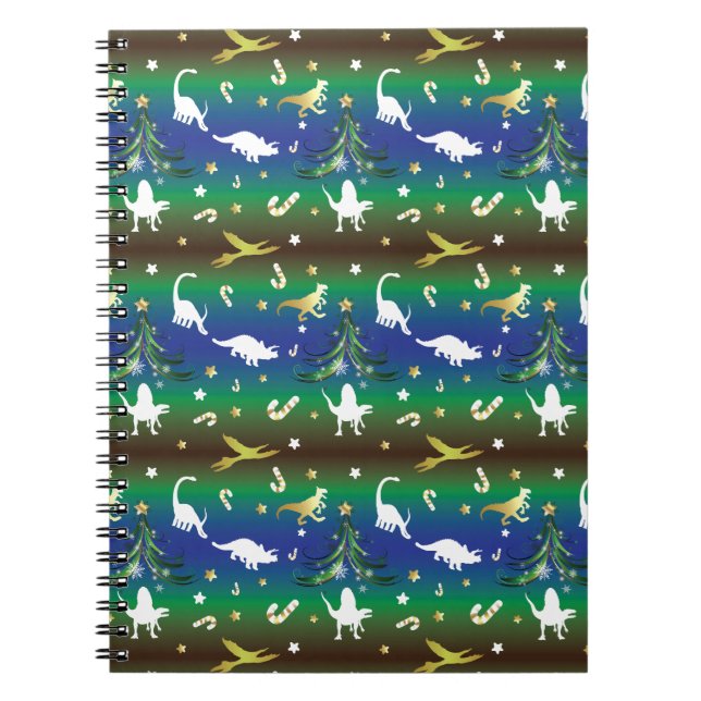 Dinosaur Christmas Tree Notebook (Front)