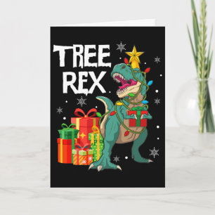 Dinosaur Christmas Tree Pajama Rex Reptile Men Xma Card