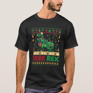Dinosaur Christmas Tree Rex Men Boys Kids Ugly Xma T-Shirt