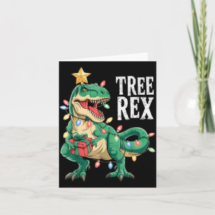 Dinosaur Christmas Tree Rex Pajamas Men Boys Xmas  Card
