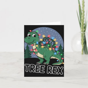 Dinosaur Christmas Tree Rex Pajamas Men Boys Xmas Card