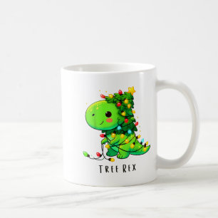 Dinosaur Christmas Tree Rex Pajamas Men Boys Xmas Coffee Mug