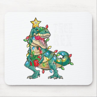 Dinosaur Christmas Tree Rex Pajamas Men Boys Xmas  Mouse Pad