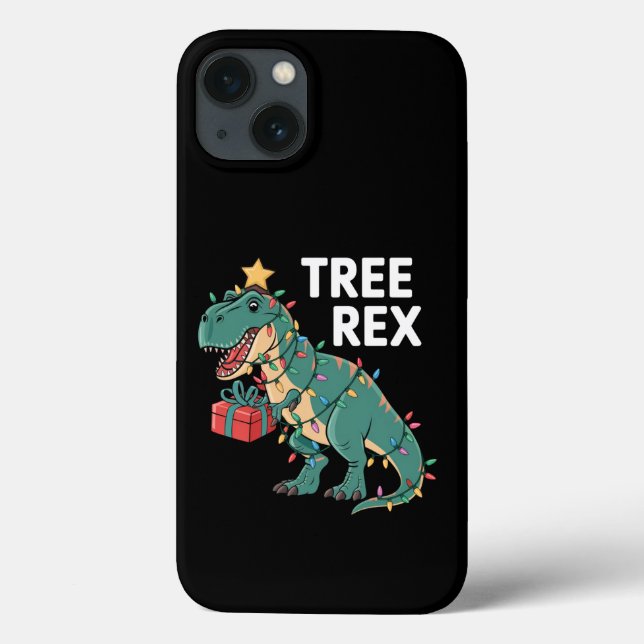 Dinosaur Christmas Tree Rex Pajamas Xmas Lights  Case-Mate iPhone Case (Back)