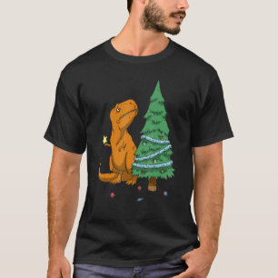 Dinosaur Christmas Tree Rex The Struggle Boys Xmas T-Shirt