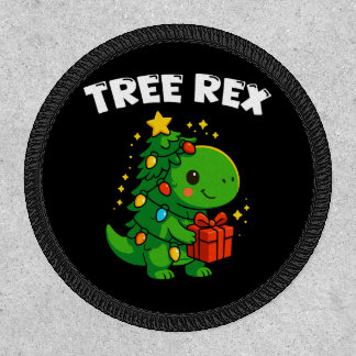Dinosaur Christmas Tree T-Rex Cute Dino Xmas Party Patch
