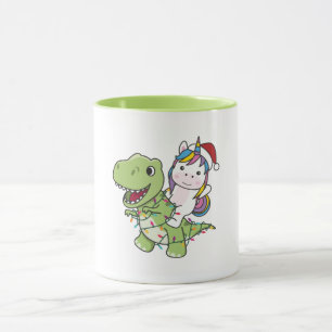 Dinosaur Christmas Unicorn Winter T-Rex Dino Adult Mug