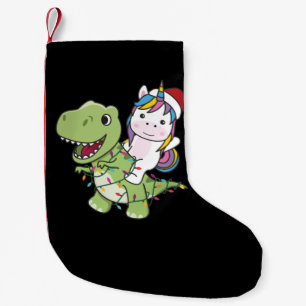 Dinosaur Christmas Unicorn Winter T-Rex Dino Adult Small Christmas Stocking