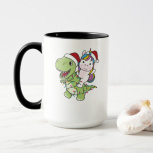 Dinosaur Christmas Unicorn Winter T-Rex Dino Mug