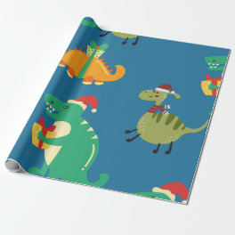 Dinosaur Christmas Wrapping Paper