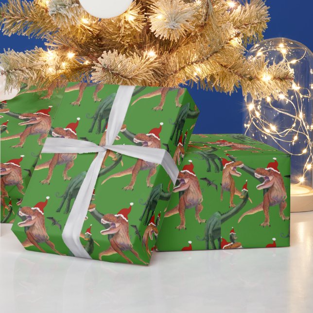 Dinosaur Christmas Wrapping Paper (Holidays)