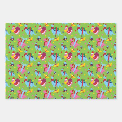 Dinosaur Christmas Wrapping Paper for Kids