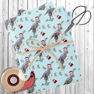 Dinosaur Christmas Wrapping Paper Sheets 