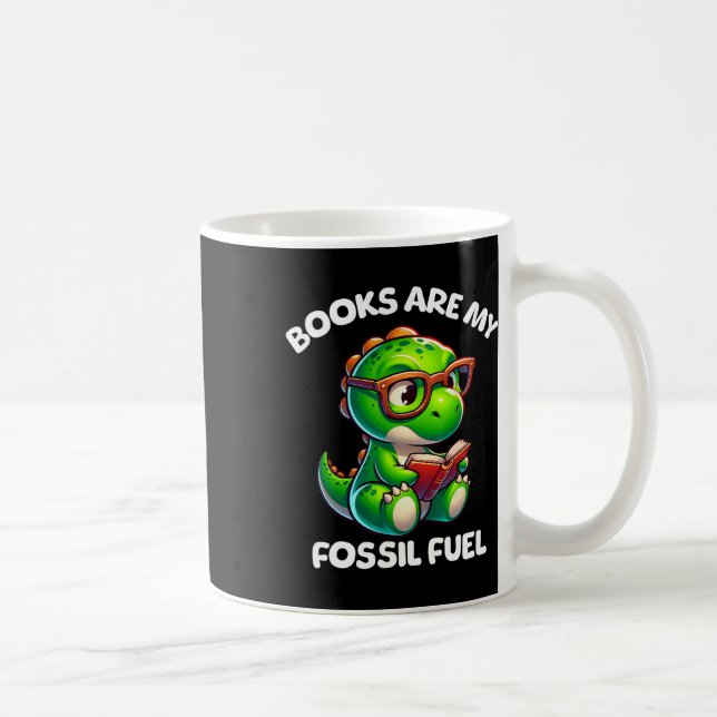 Dinosaur Ck To School Reading Books Funny Quote  Coffee Mug (Right)