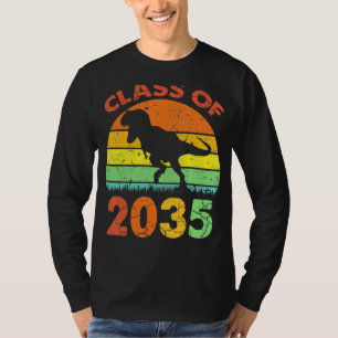 Dinosaur Class Of 2035 Grow With Me First Day Kind T-Shirt