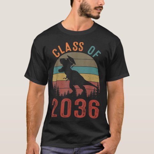 Dinosaur Class Of 2036 First Day Kindergarten Boys T_Shirt
