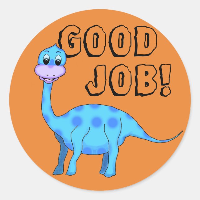 Dinosaur Classic Round Sticker (Front)