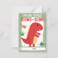 Dinosaur Classroom Valentine's Day Card