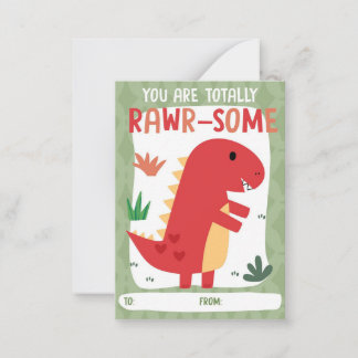 Dinosaur Classroom Valentine's Day Card