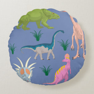 Dinosaur colorful baby kids room nursery round pillow